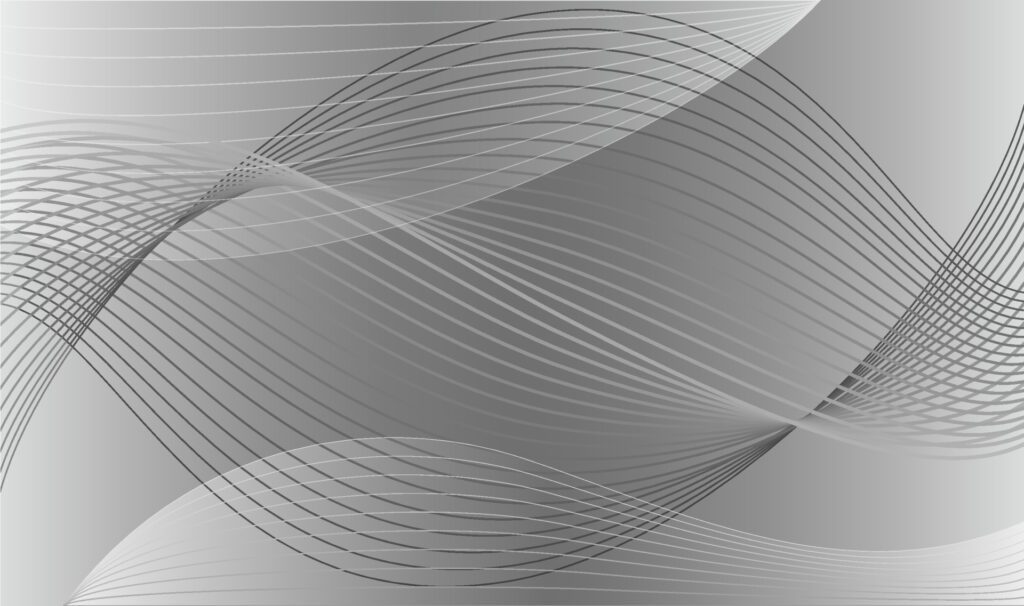 Abstract Vector Monochrome Background Illustration With Gray Wavy Lines. Free Vector