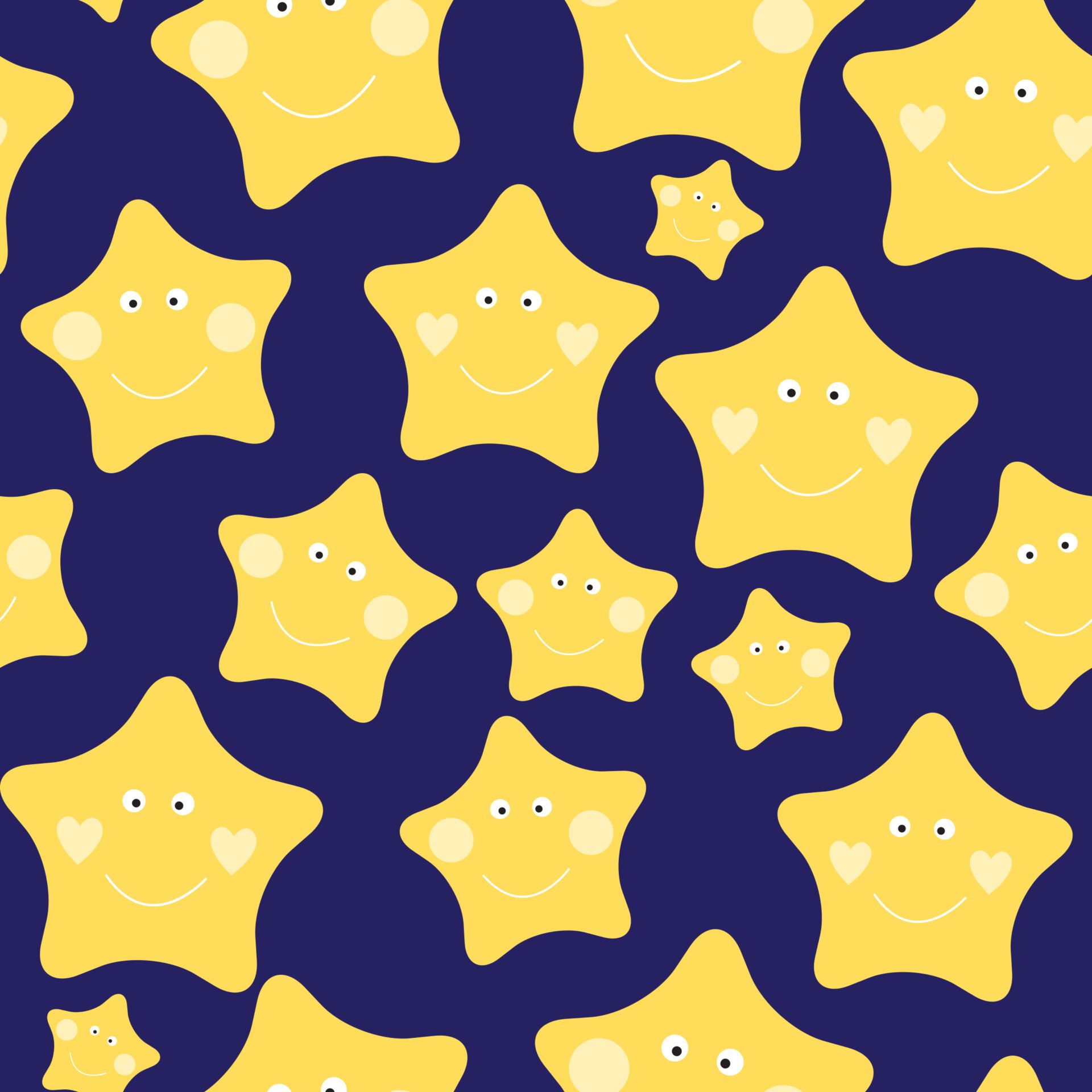 Cute Children’s Seamless Pattern Background with Stars Free Vector