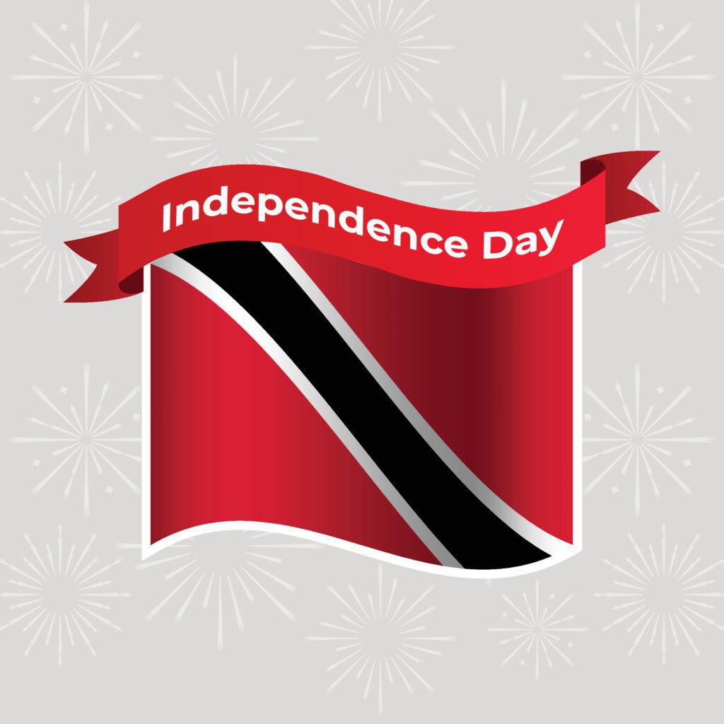 Trinidad and Tobago Wavy Flag Independence Day Banner Background Free Vector