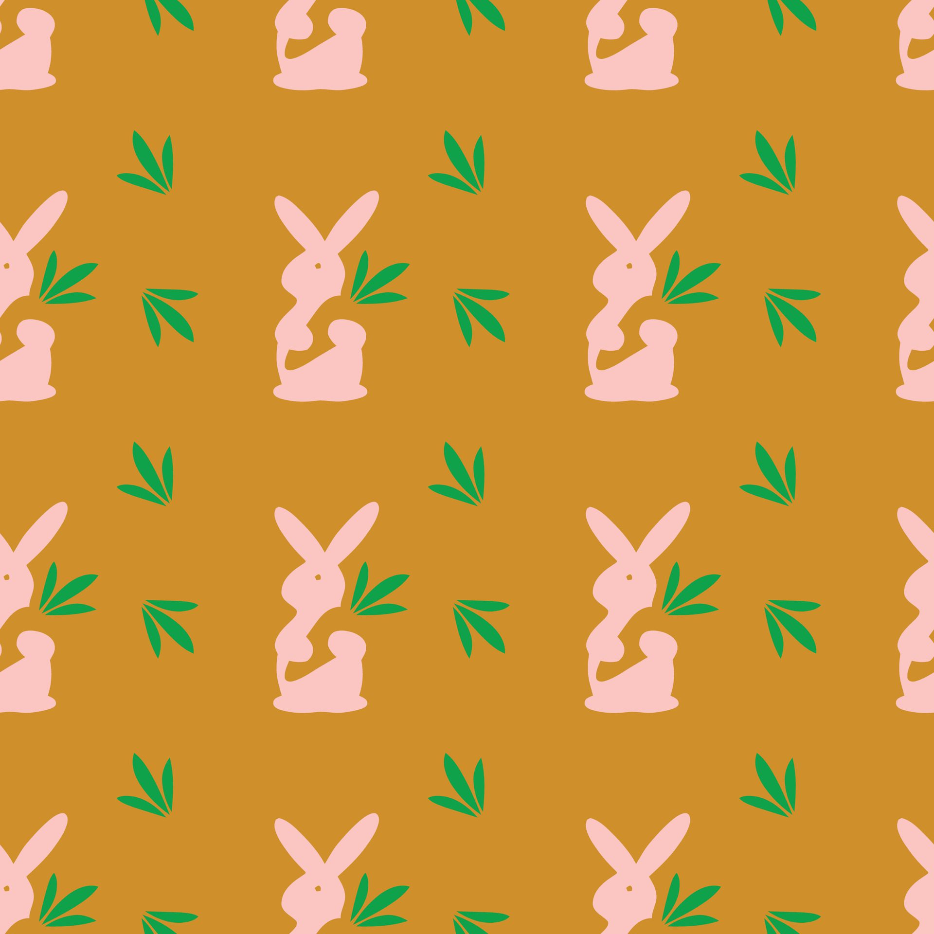 Bunnies and Carrots Seamless Pattern Design Free Vector