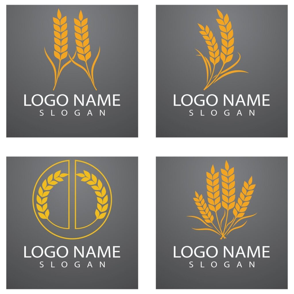 Agriculture wheat Logo Template vector icon design Stock Free