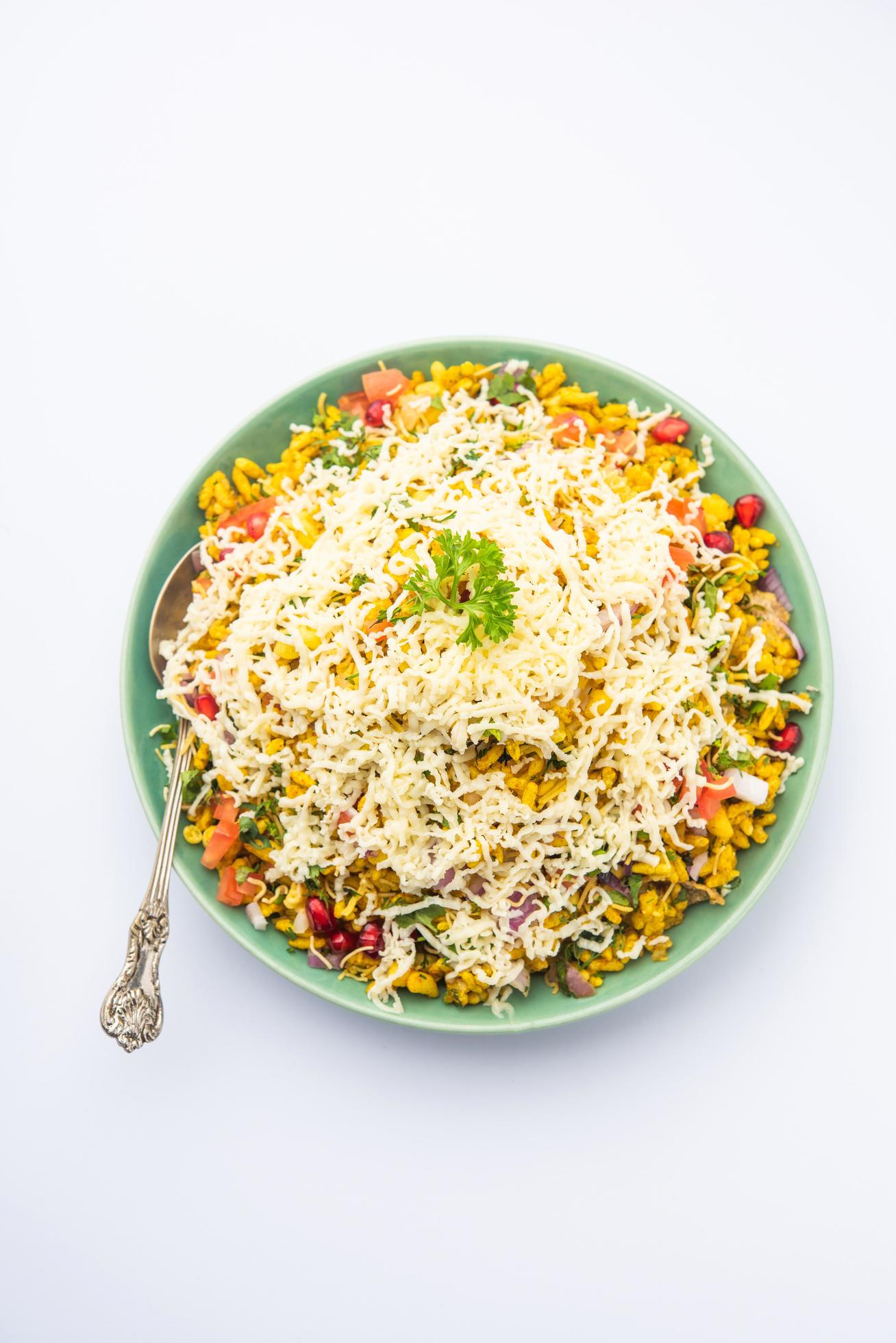 Cheese Bhel is an indian street food Stock Free