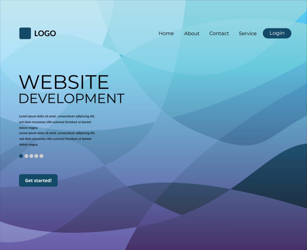 landing page website gradient low poly blue background Free Vector and Free SVG