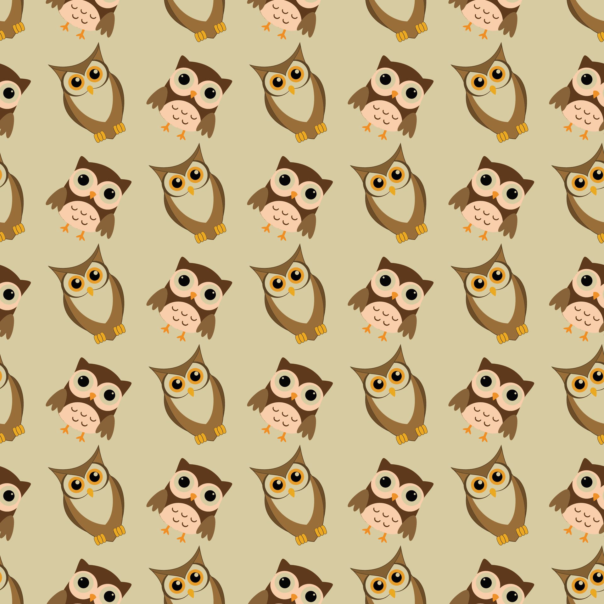 Little Owl Seamless Pattern Design Free Vector