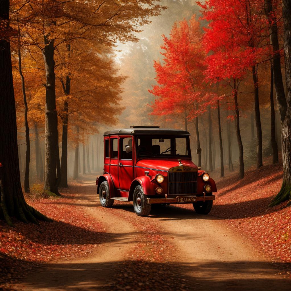 An red old car by @ai_generated