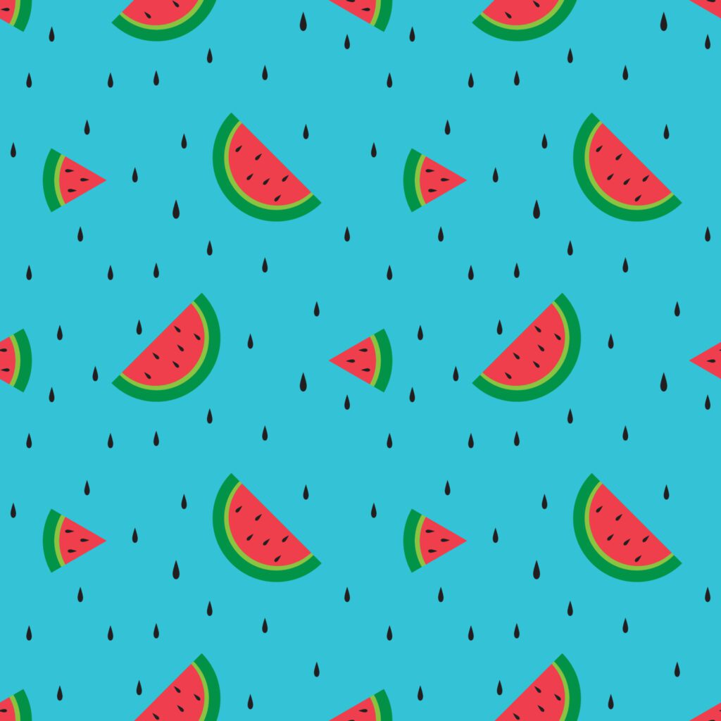 seamless pattern watermelon fruit with light blue background Free Vector