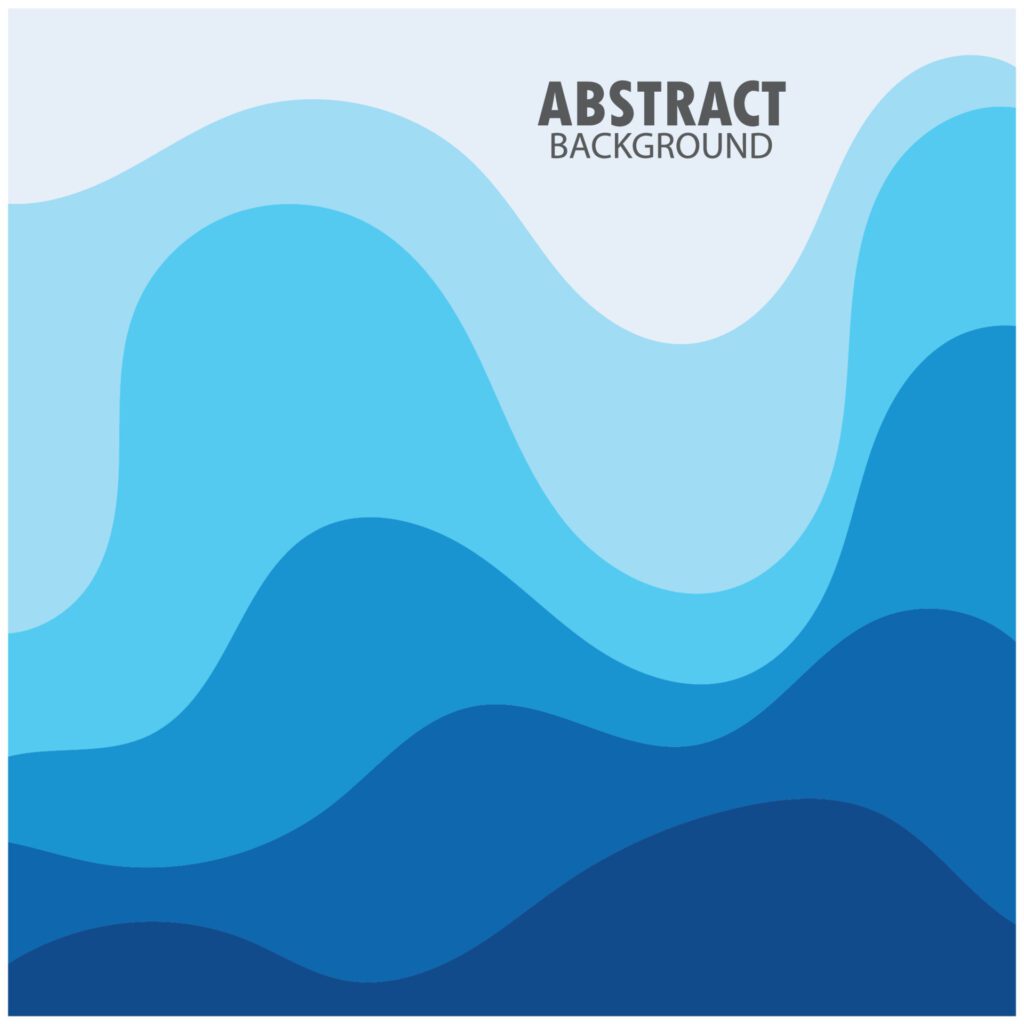 ABSTRACT WAVE BACKGROUND DESIGN WITH BLUE COMBINATION VECTOR Free Vector