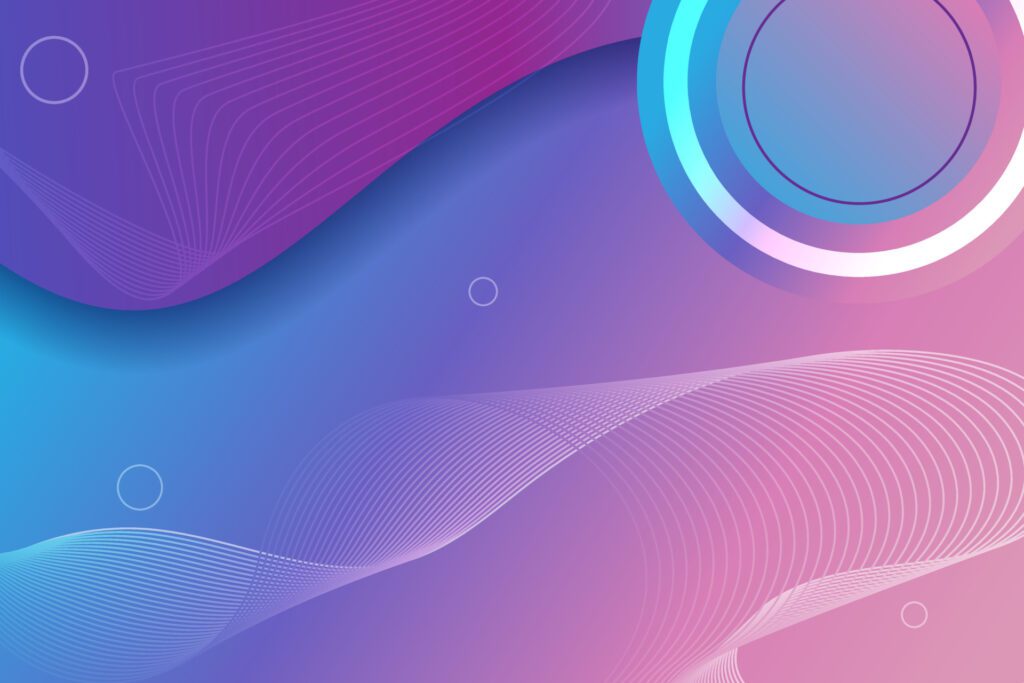 Modern Background Futuristic Gradient Fluid poster cover with modern color. Dark purple abstract geometrical Line template with blend shapes Free Vector