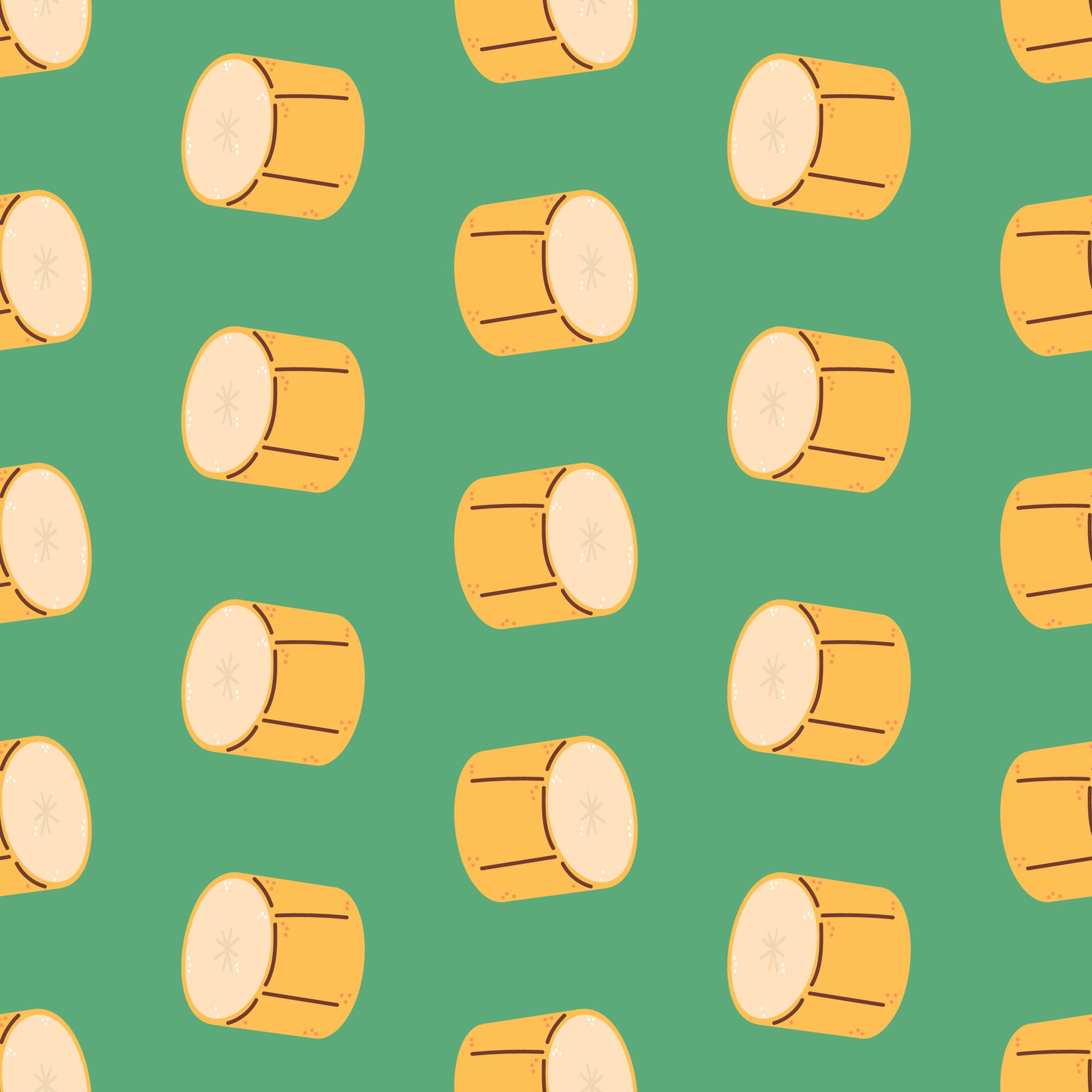 Banana Seamless Pattern, Banana slice Free Vector