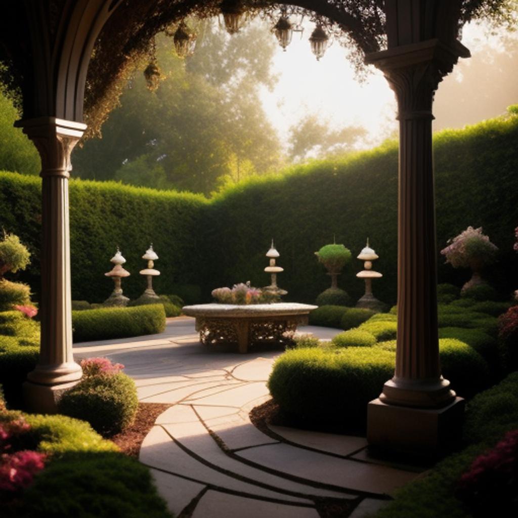 Ethereal garden setting, soft by @ai_generated