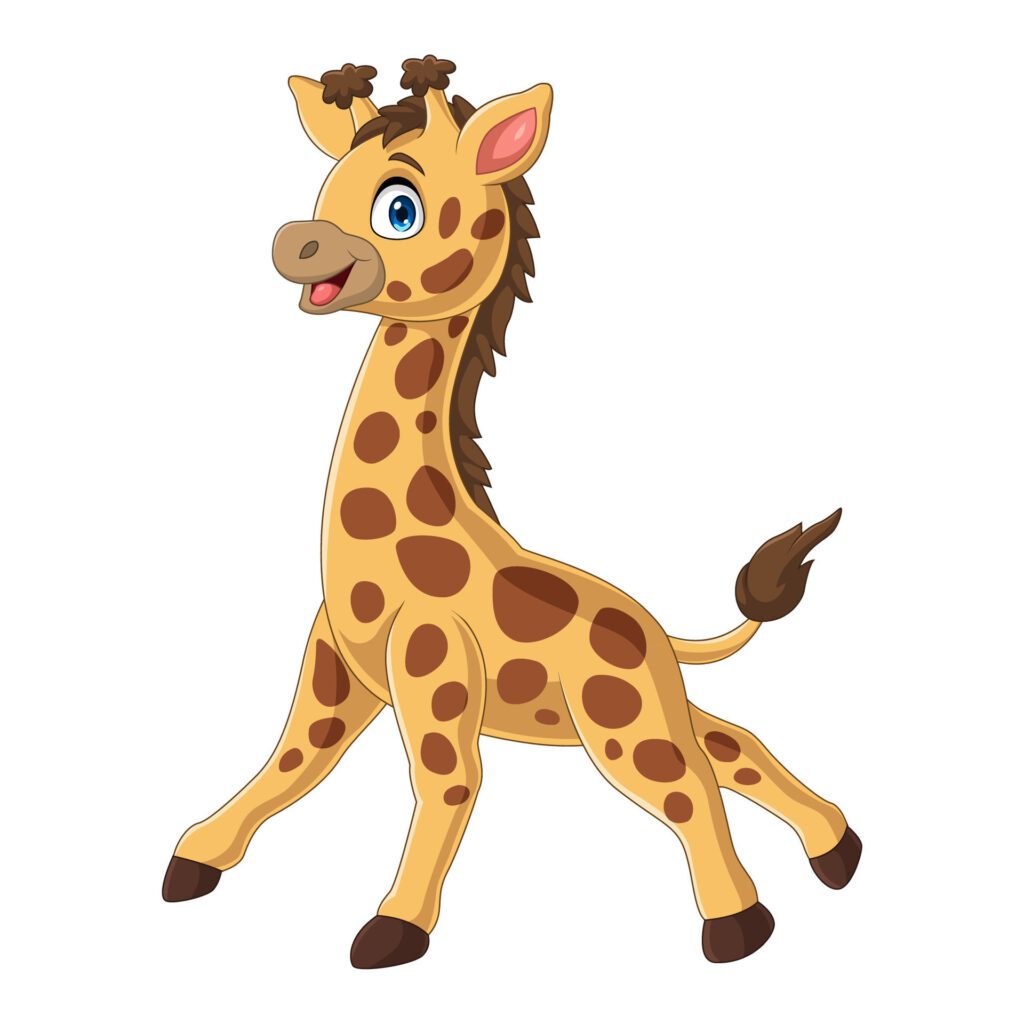 Cartoon giraffe isolated on white background Free Vector