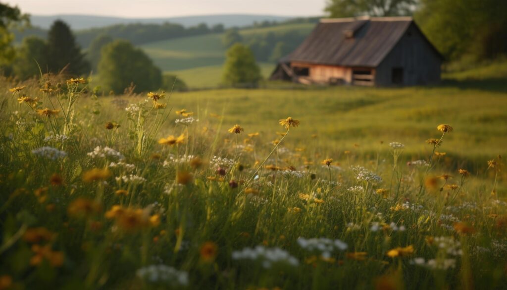 Fresh daisy blossoms in tranquil meadow, surrounded by wildflowers generated by AI Stock Free