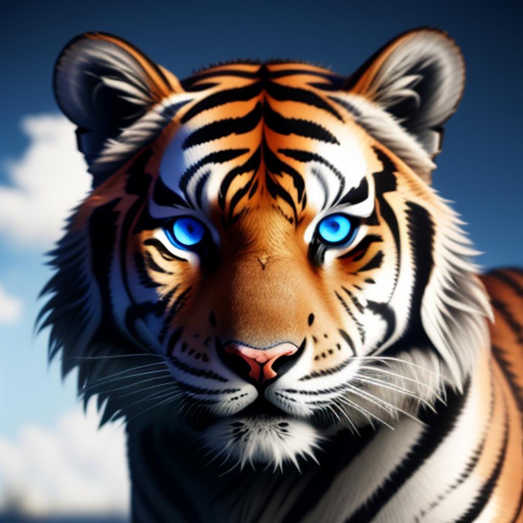 Deutscher tiger mit blauen by @ai_generated