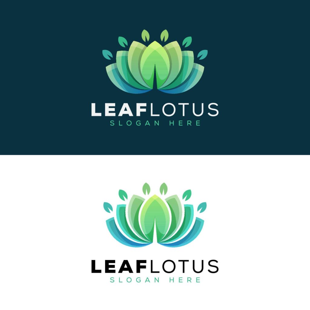 green leaf lotus logo design vector template Stock Free