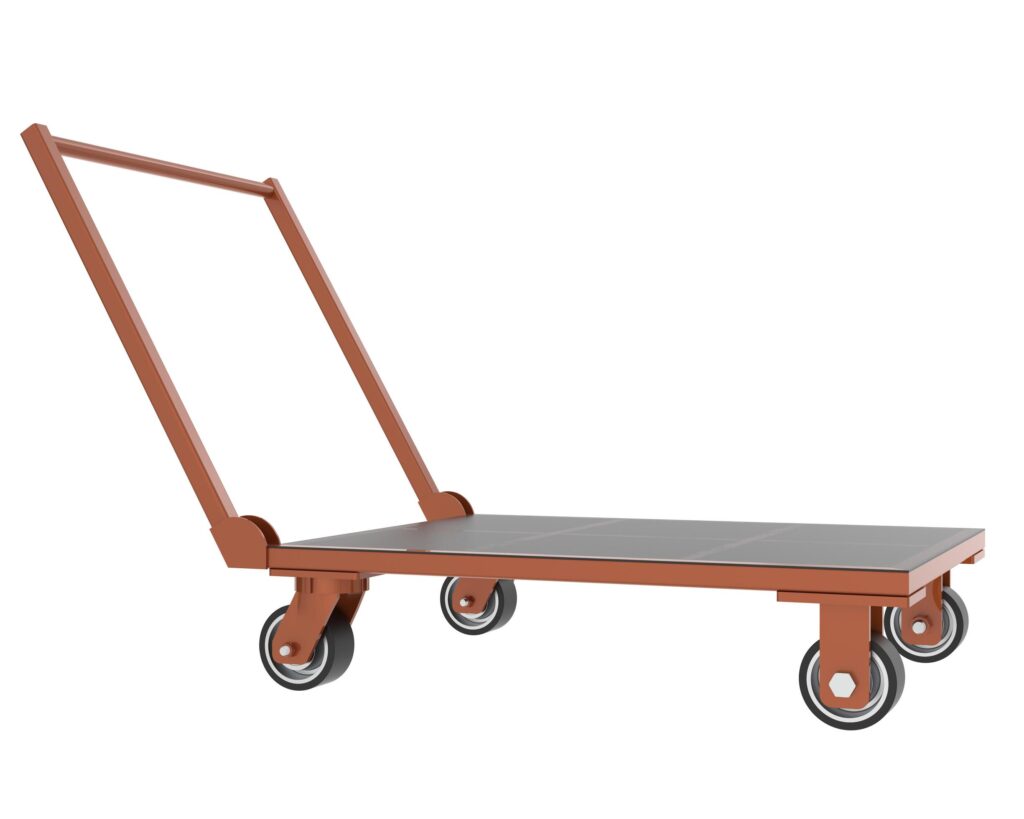 Warehouse cart isolated on background. 3d rendering – illustration Stock Free