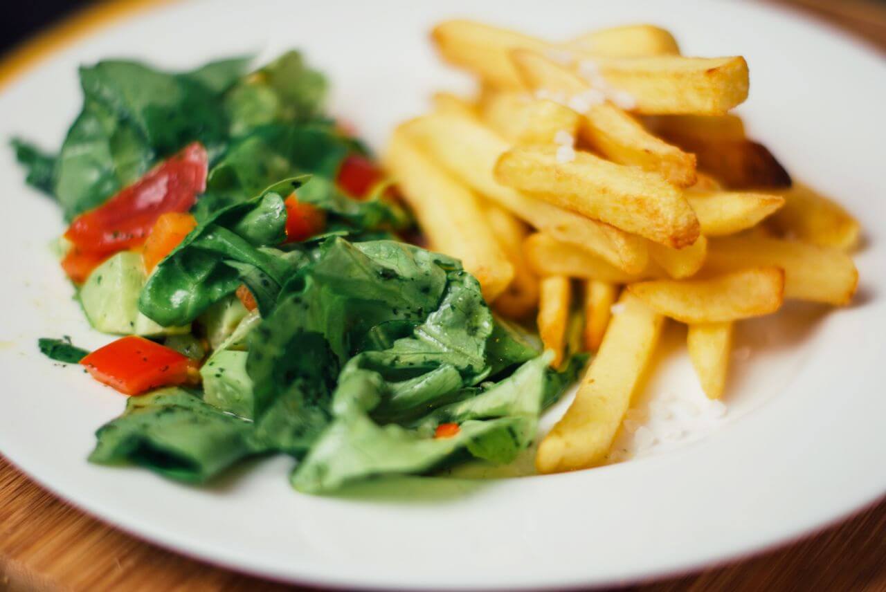 Fries Salad Stock Free