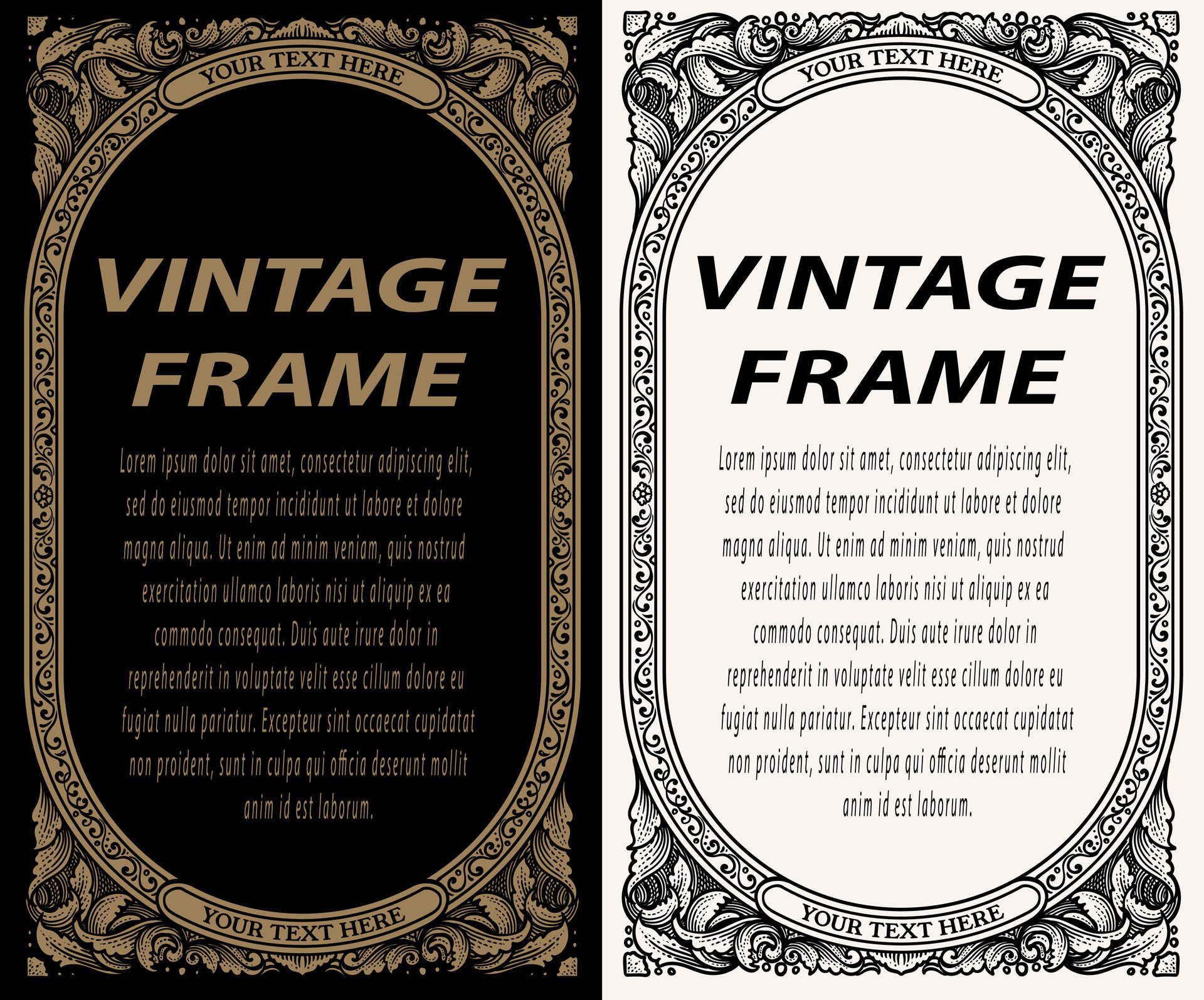 Vintage border frame engraving with antique ornament pattern – Eps 10 Free Vector