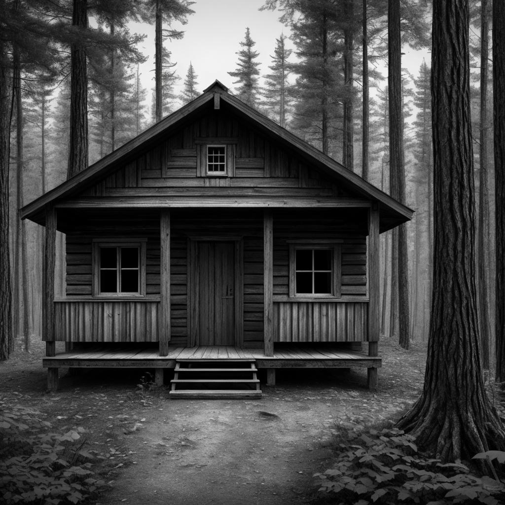 Empty cabin in woods by @ai_generated