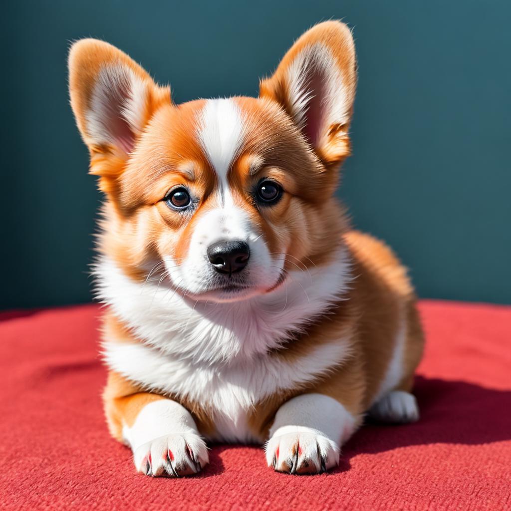 Roter Baby Corgi gratuliert by @ai_generated