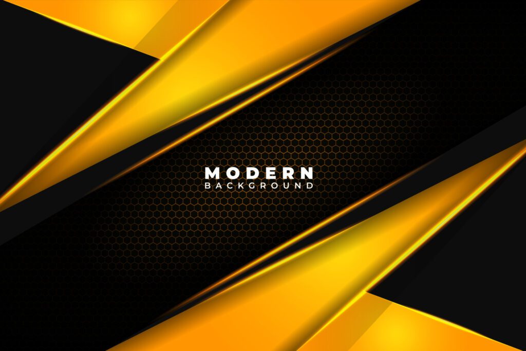 Elegant modern background with combination colors yellow and orange in Hexagon Pattern background Free Vector