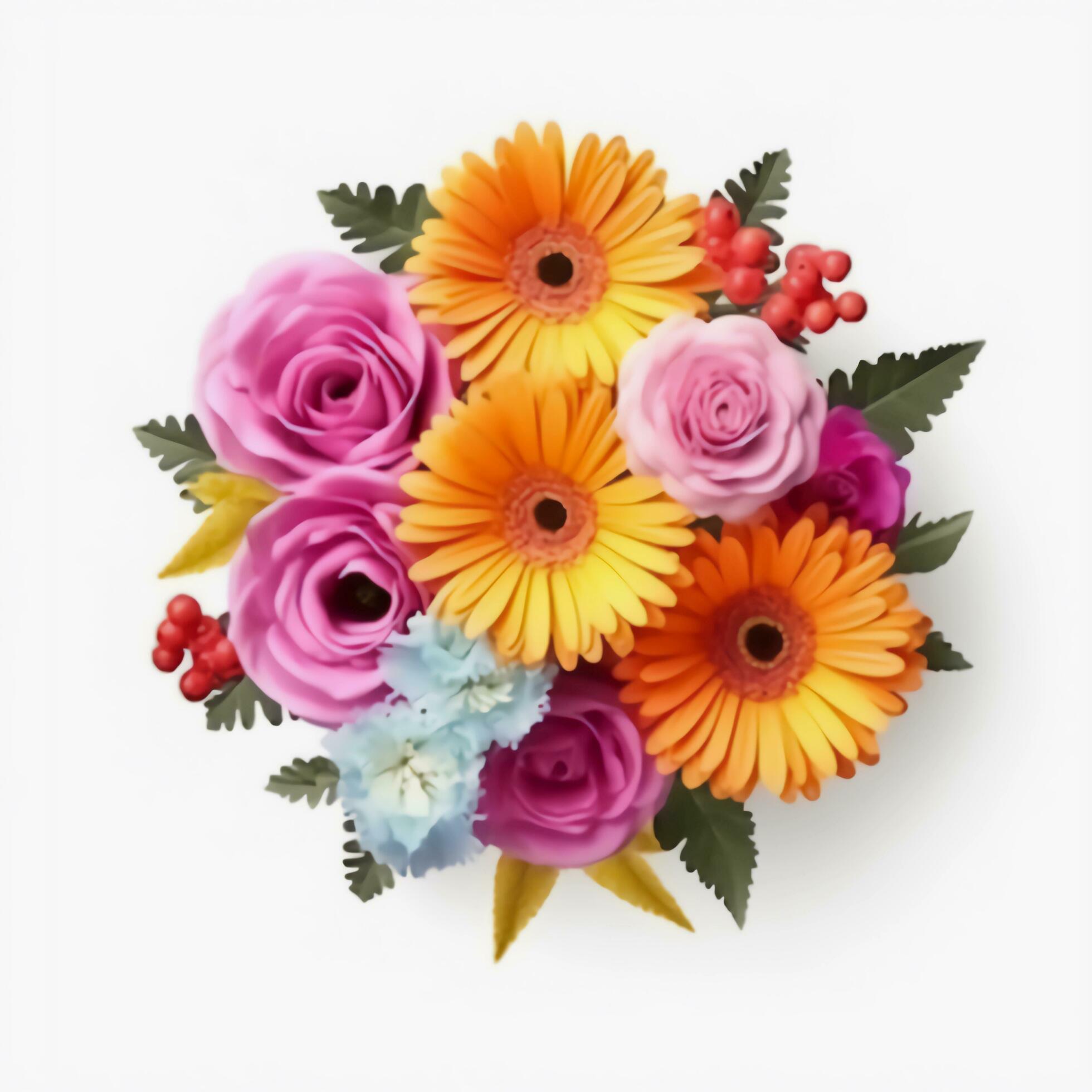 A colorful bouquet of flowers. AI Generated. Stock Free