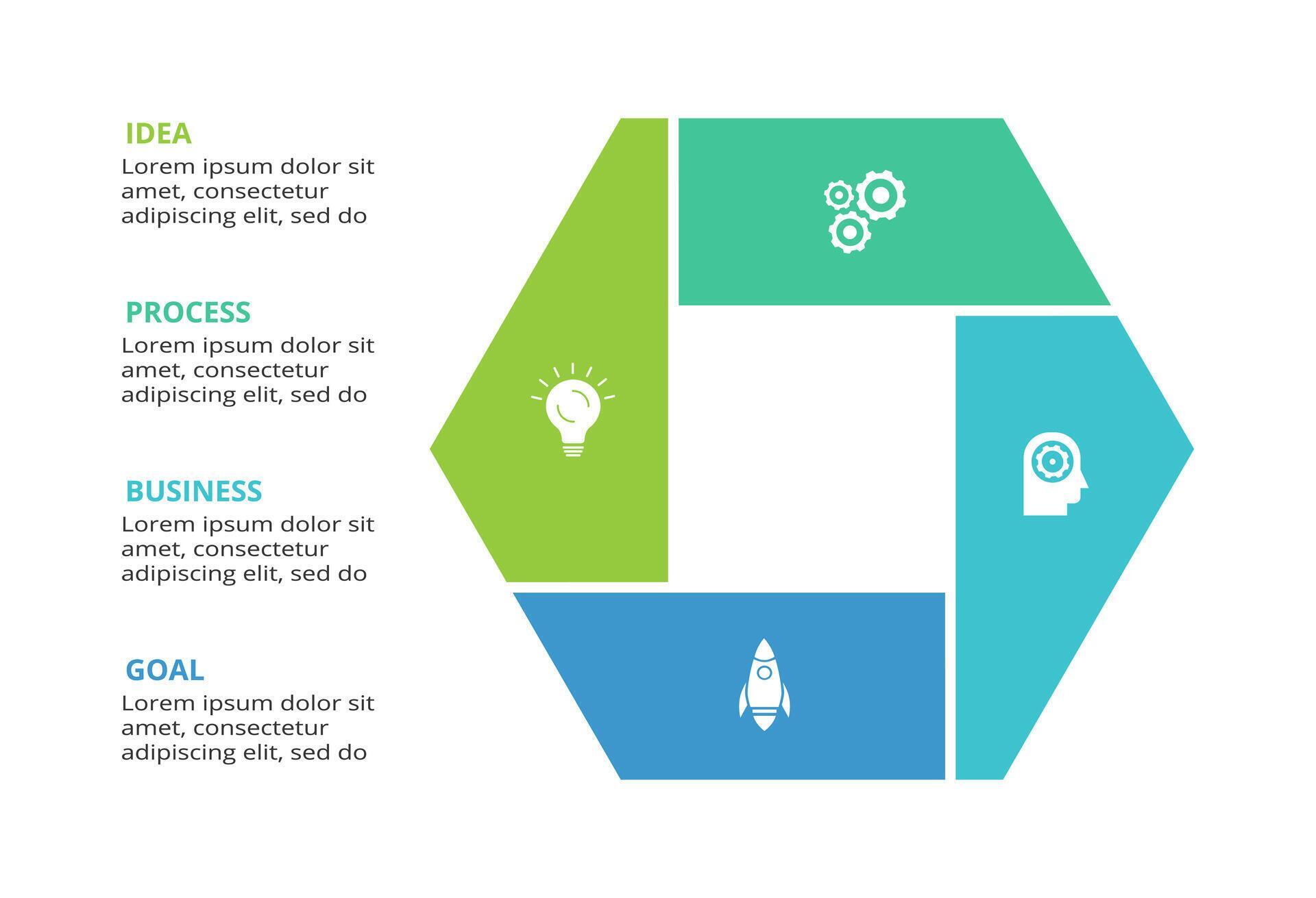 Abstract arrows of graph, diagram with 4 steps, options, parts or processes. business template for presentation Stock Free