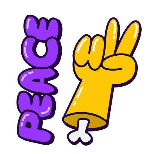 Peace, victory, hand sticker