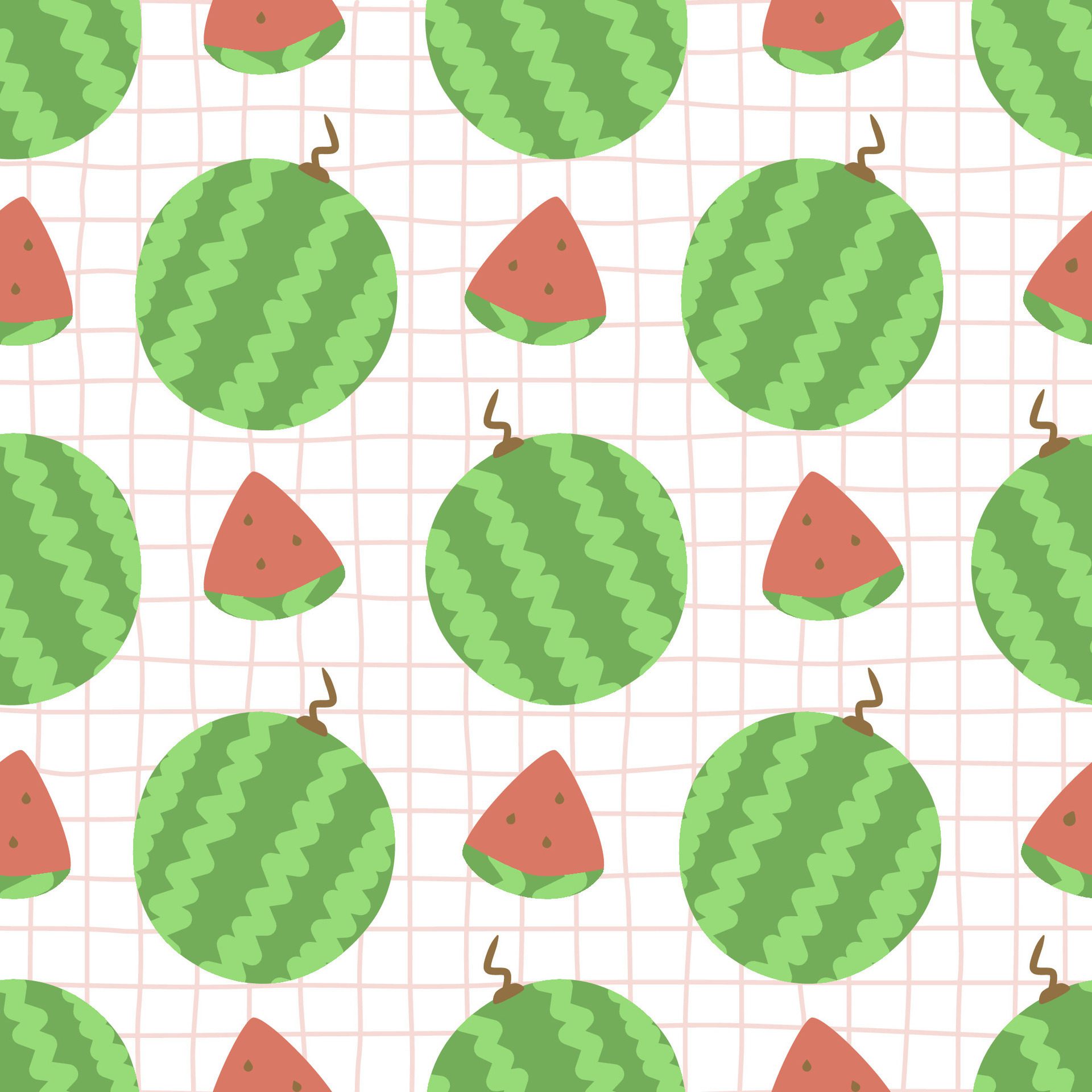 Seamless pattern with watermelon fruit Free Vector