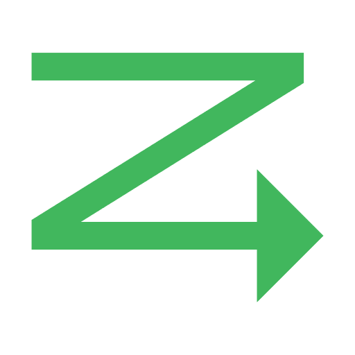 Right arrow, zig zag, right icon