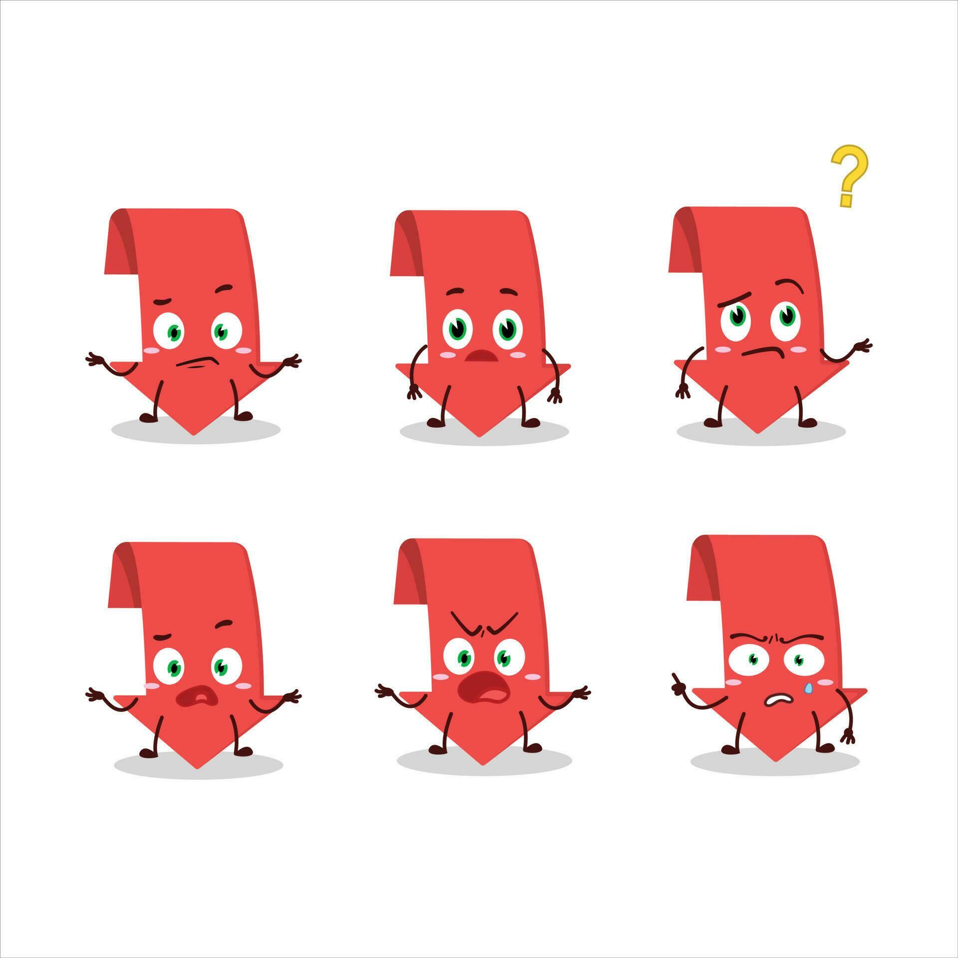 Cartoon character of arrow down with what expression Stock Free