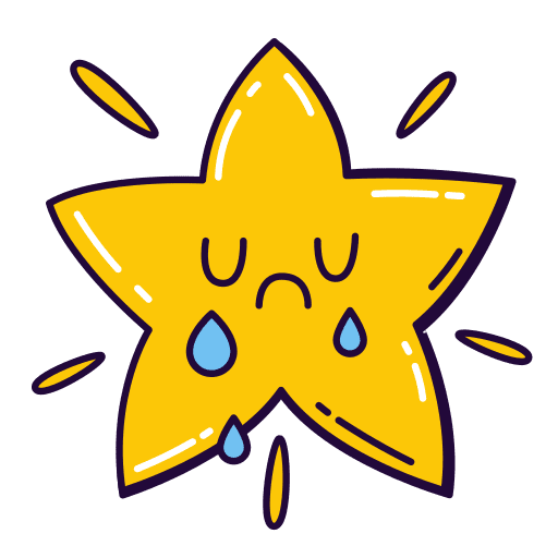 Star, sad, cry sticker