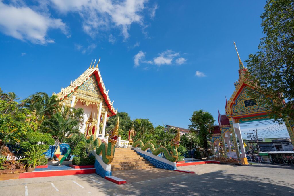 The most temple of popular tourism in summer Karon Temple Phuket ,Thailand. Stock Free