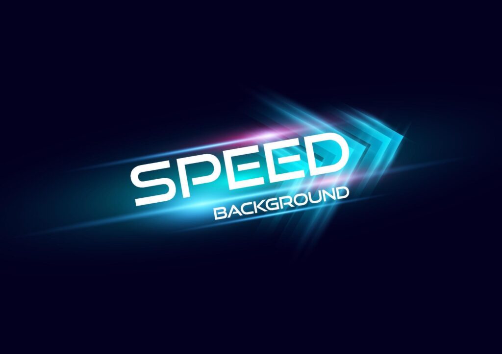 Abstract modern speed light arrow line effect on black background vector illustration. Stock Free