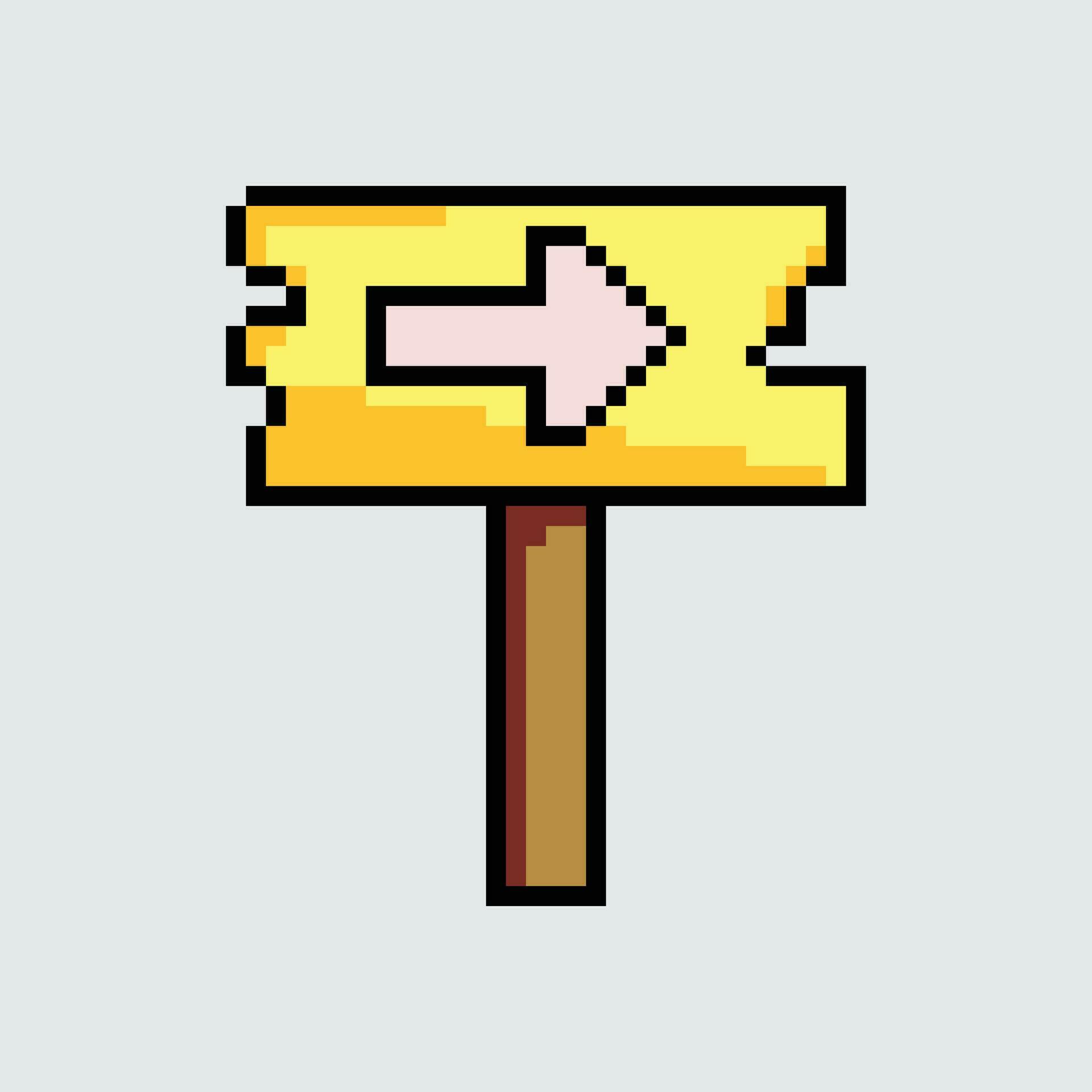 pixel art sign with arrow pointing to the right Stock Free