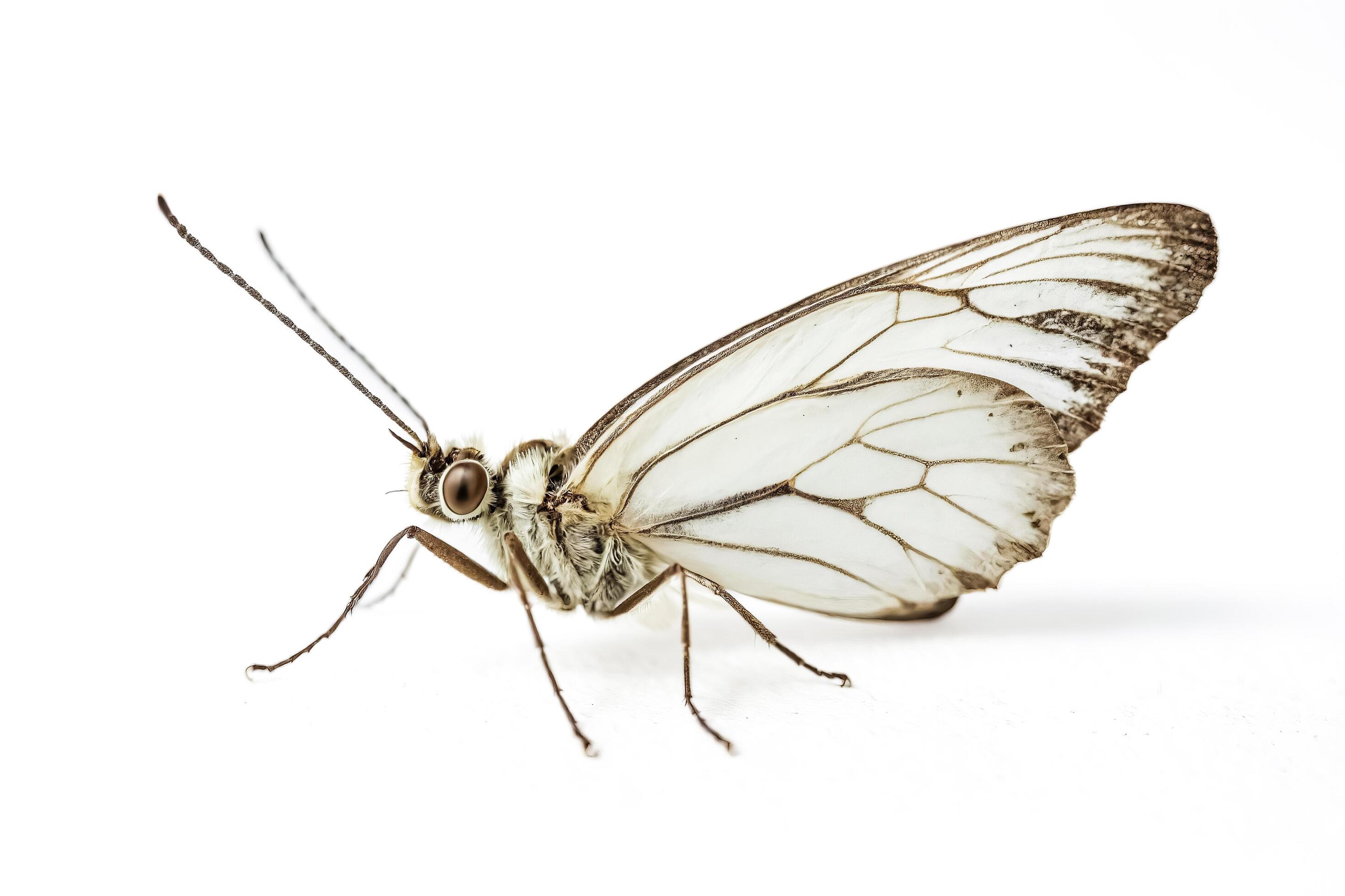 White butterfly isolated on white background Stock Free