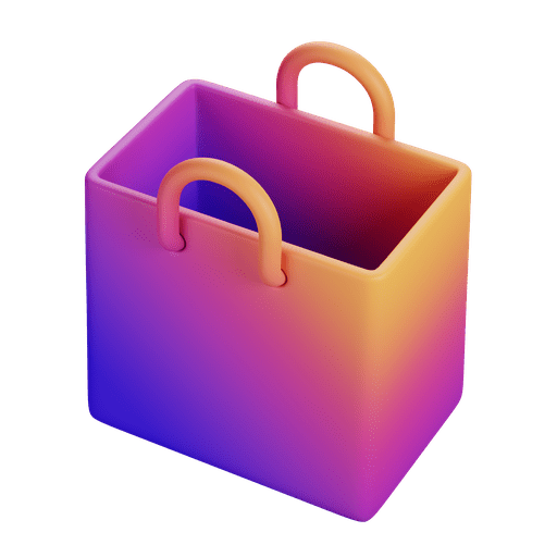 Bag, shopping, basket 3D illustration