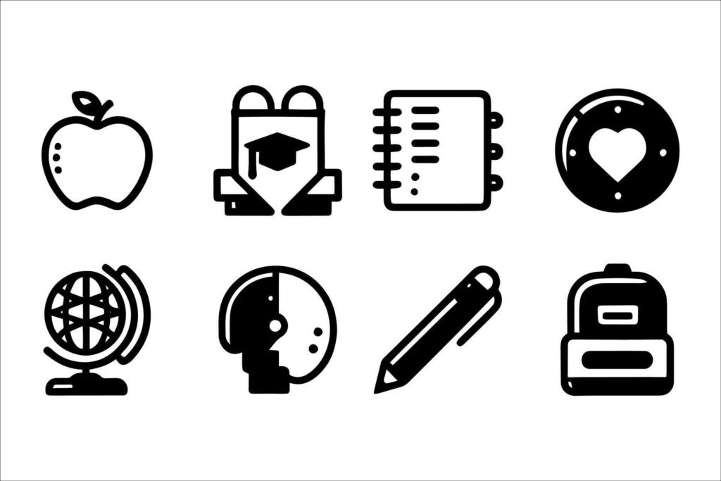 Educational Icon Set Stock Free