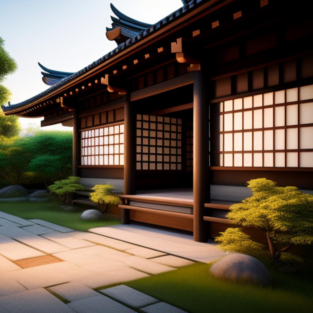 Samurai village background by by @ai_generated