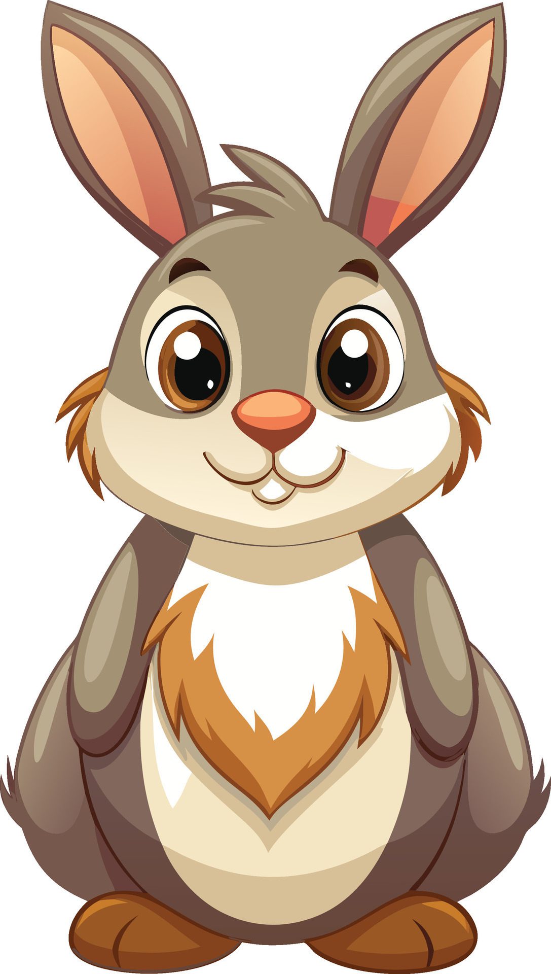 Adorable fluffy bunny with big eyes and pink nose. AI-generated. Free Vector