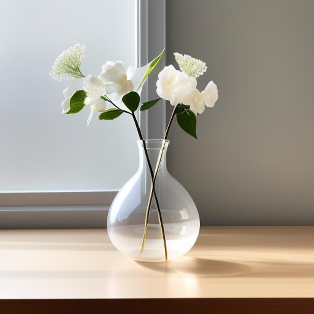 Delicate glass vase, elegant by @ai_generated