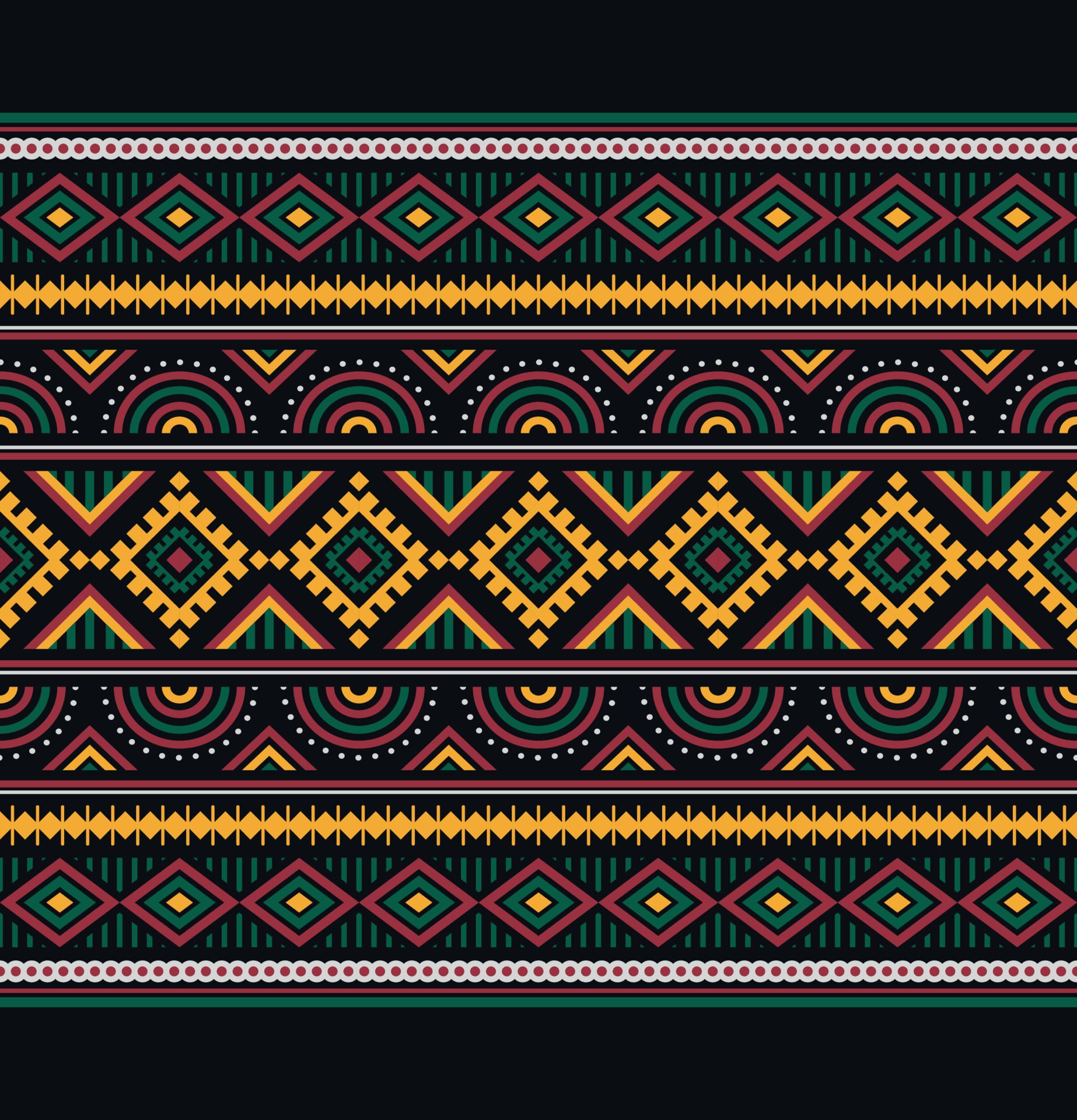 African ethnic tribal colorful pattern background for fabric, carpet, wallpaper, wrapping, batik, cover, tile Free Vector