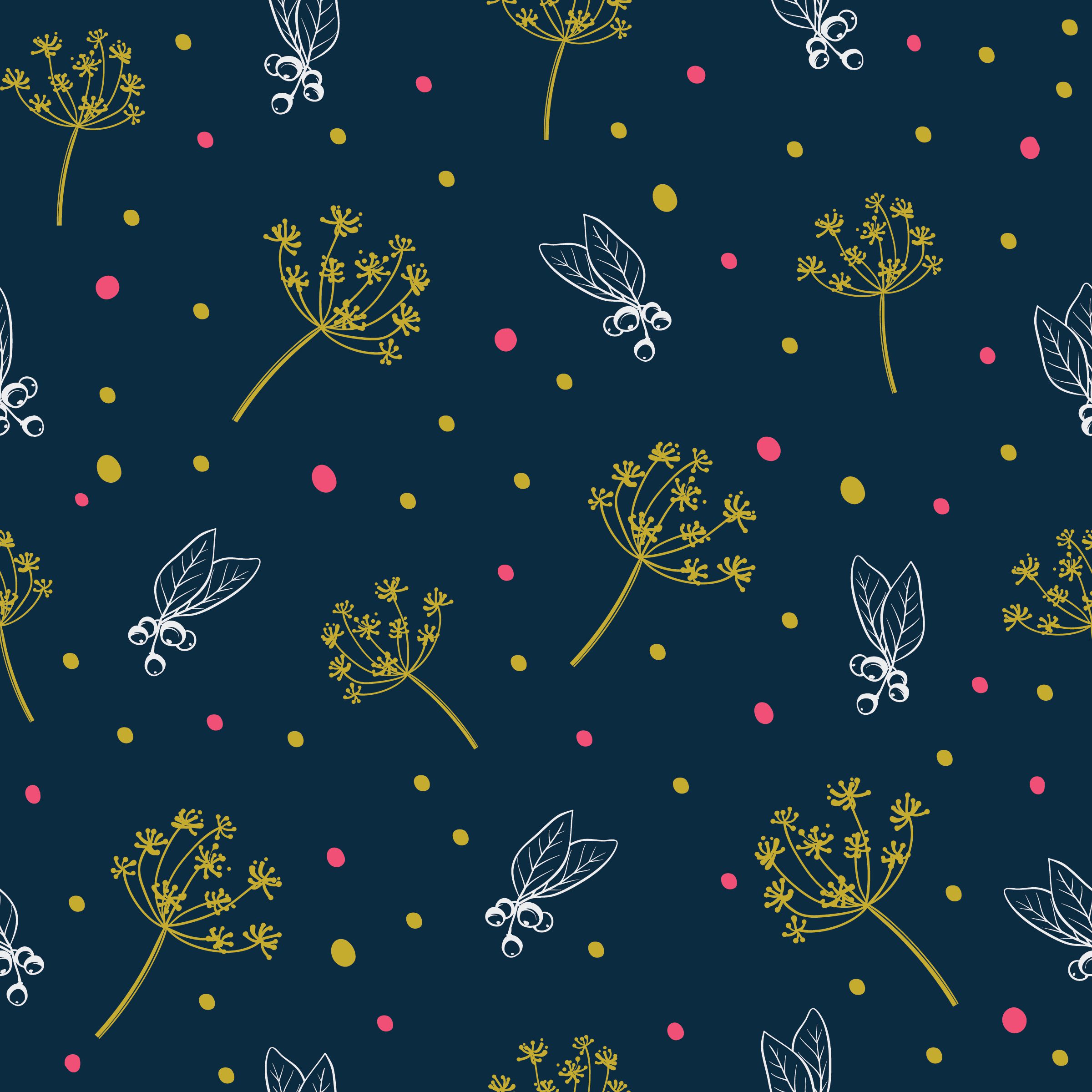 Dandelion Seamless Pattern Free Vector