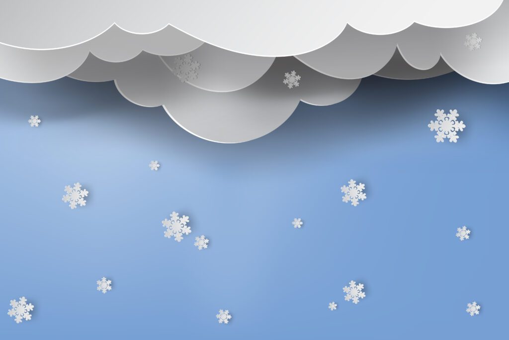 Layered Paper Snowing Winter Background Free Vector