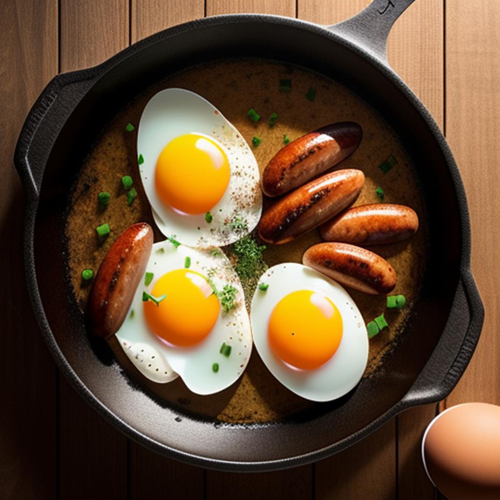 Eggs with smoking sausage by @ai_generated