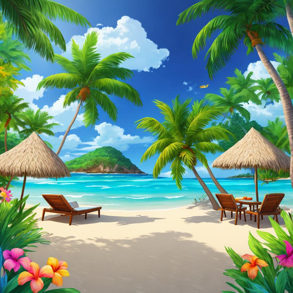 Concept art Tropical beach by @ai_generated