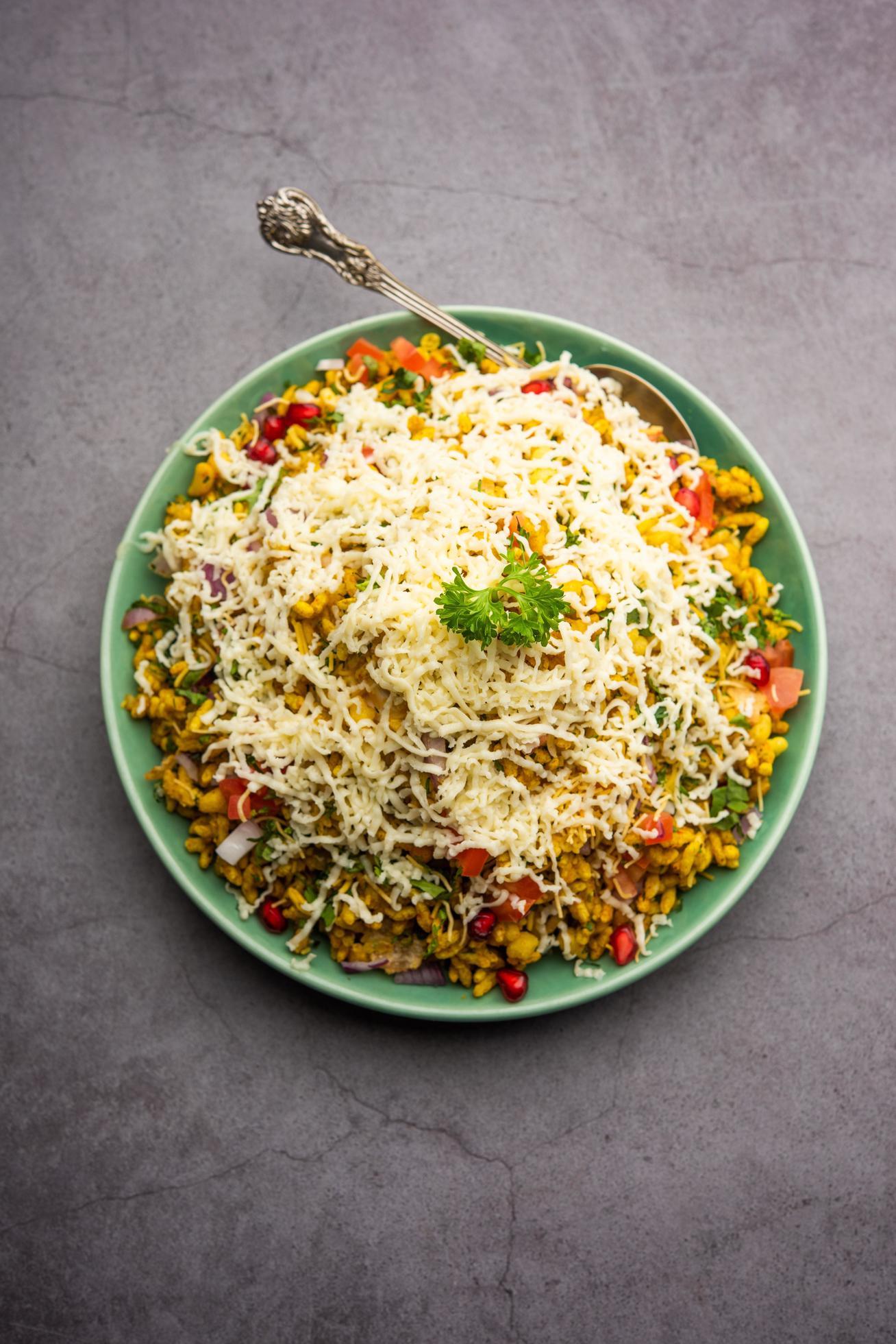 Cheese Bhel is an indian street food Stock Free