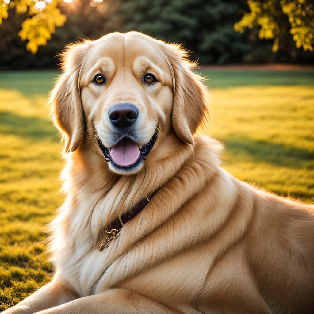 Golden retriever portrait, expressive by @ai_generated