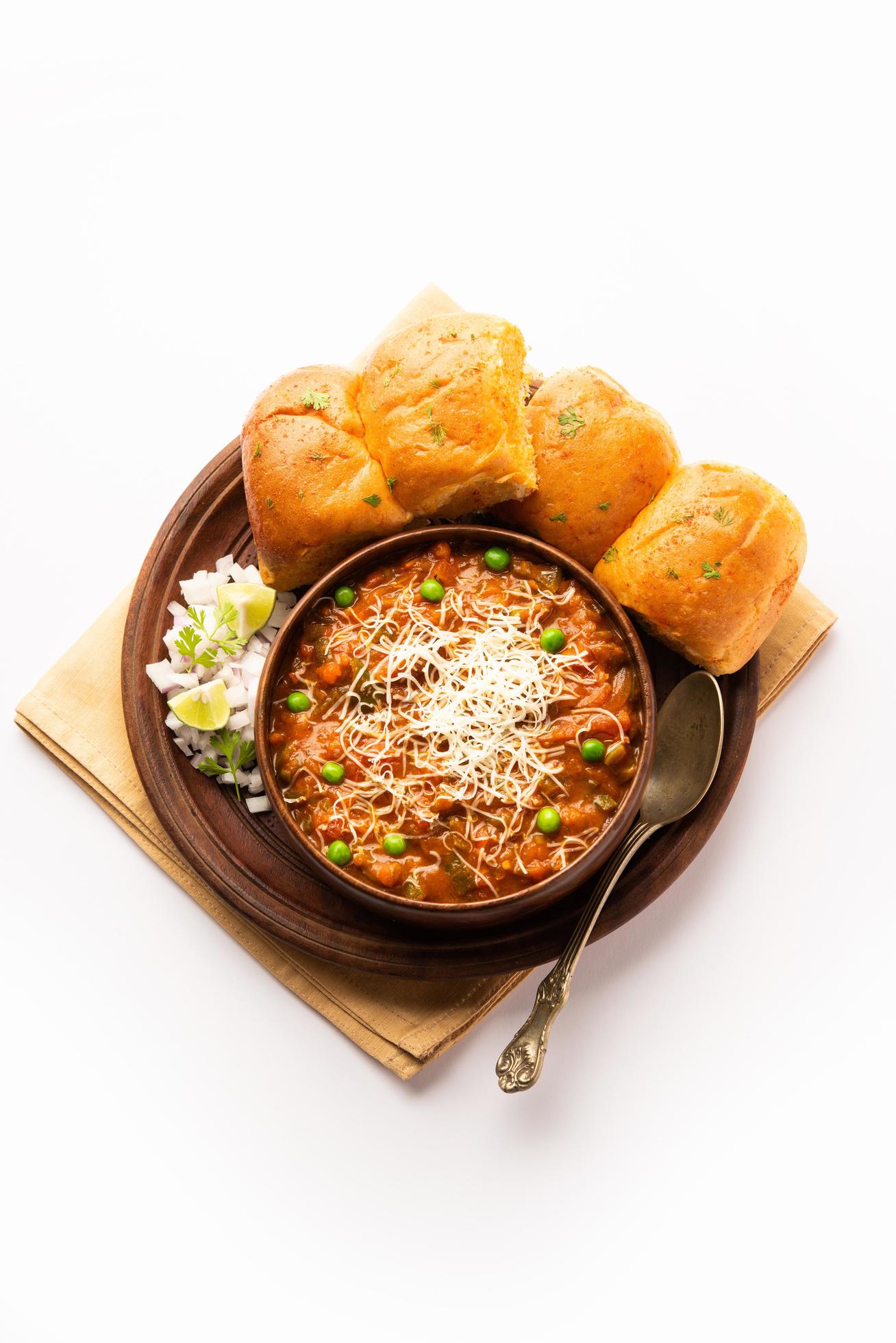 cheese Pav Bhaji Recipe is a street food Bhaji-pav recipe with addition of cheese Stock Free