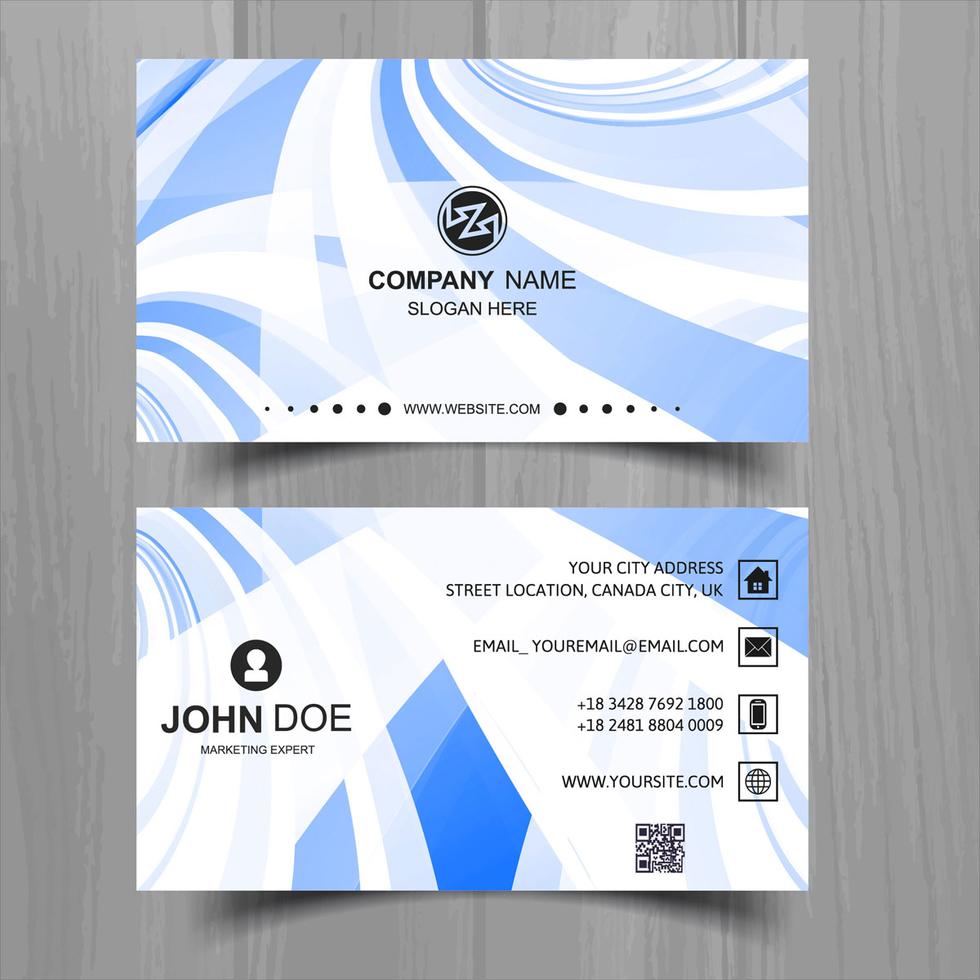 Abstract stylish wave business card template design Stock Free