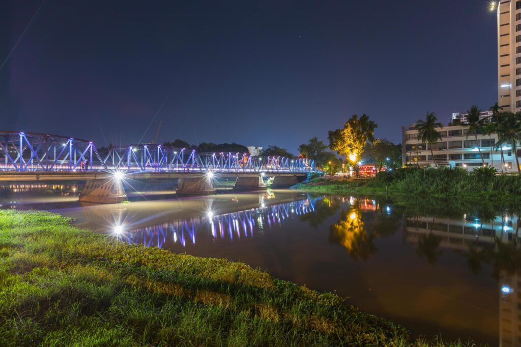 Old Bridge in Chiang mai, Thailand and Long Exposure Stock Free